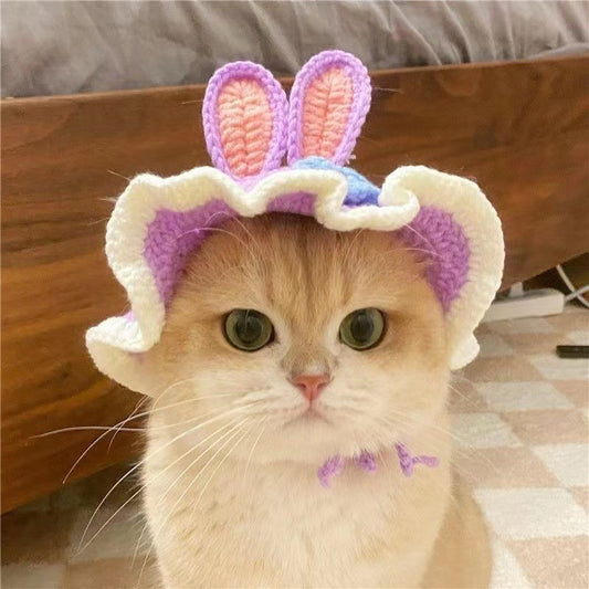 Cute Pet Woven Headwear for Cat and Small Animals