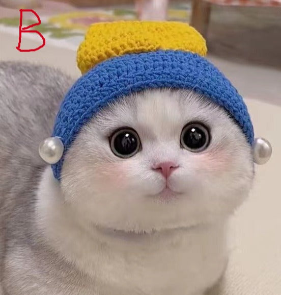 Cute Pet Woven Headwear for Cat and Small Animals