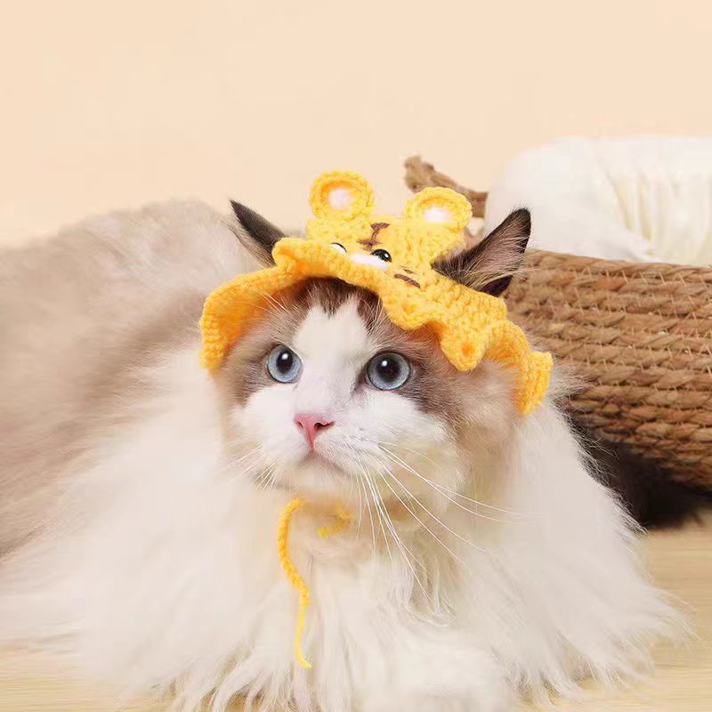 Cute Pet Woven Headwear for Cat and Small Animals