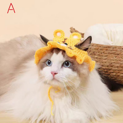 Cute Pet Woven Hat for Cat and Dog, Small Animals Headwear