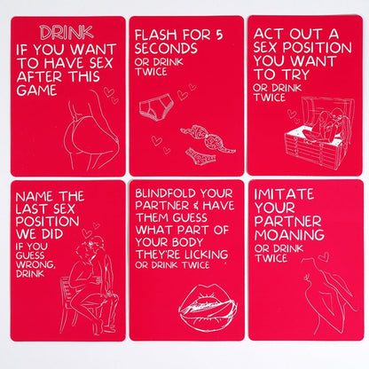 Sex Couples Drinking Game Cards for Adults - Excited & Exhausted