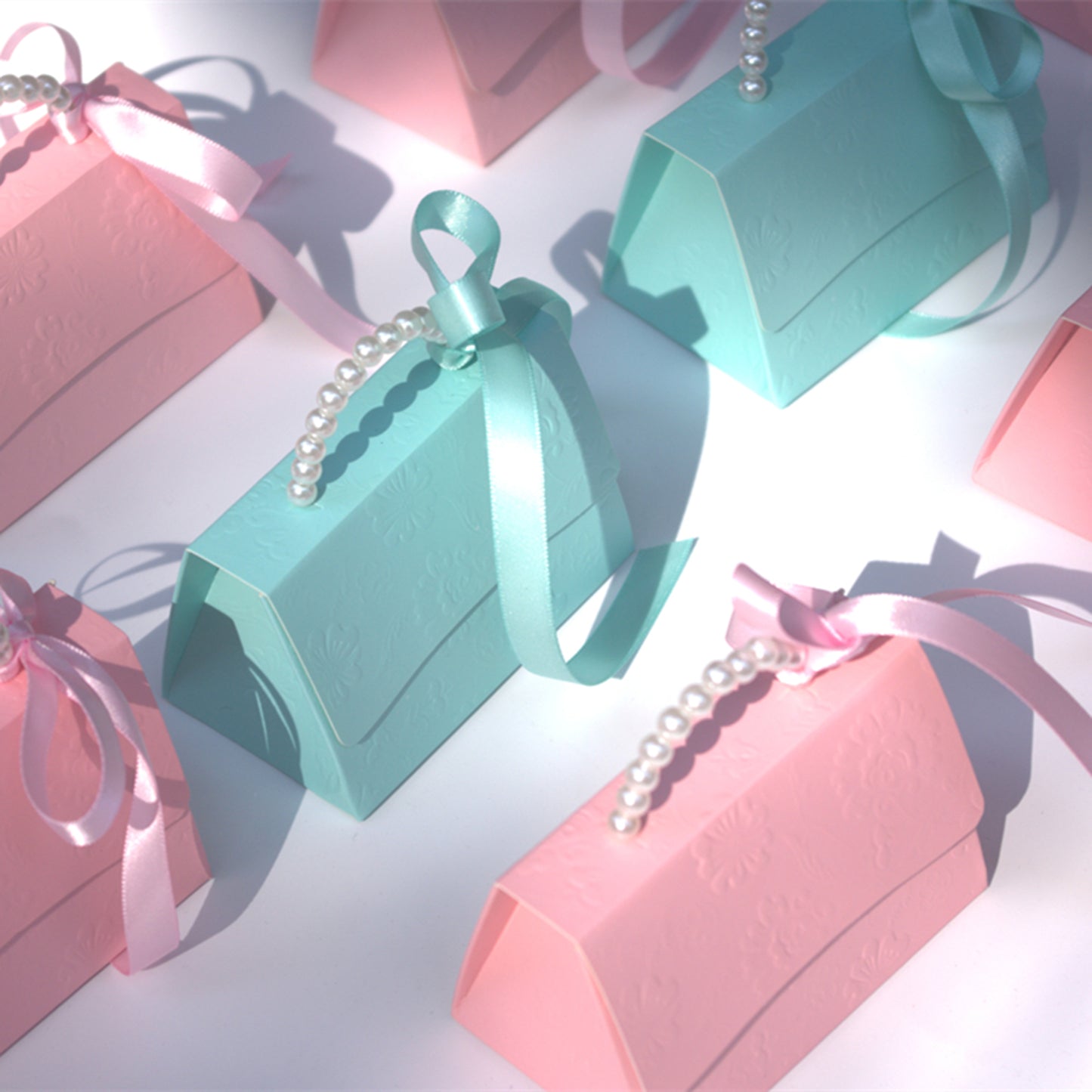 Handbag Shaped Pink Party Wedding Favors Box for Guest