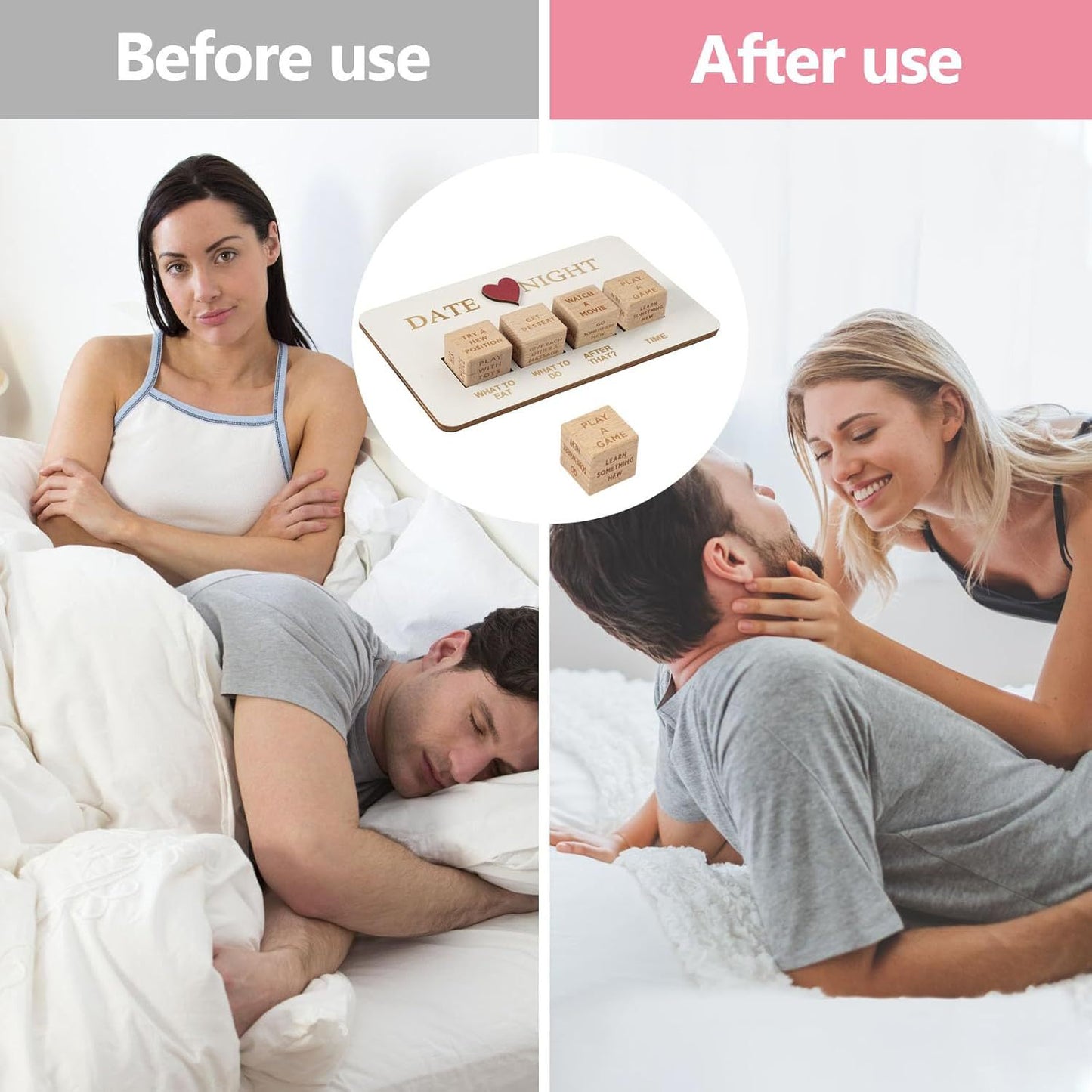 6pcs Cross-Border Hot-Selling Wooden Date Night Dice After Dark