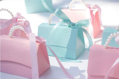 Handbag Shaped Pink Party Wedding Favors Box for Guest