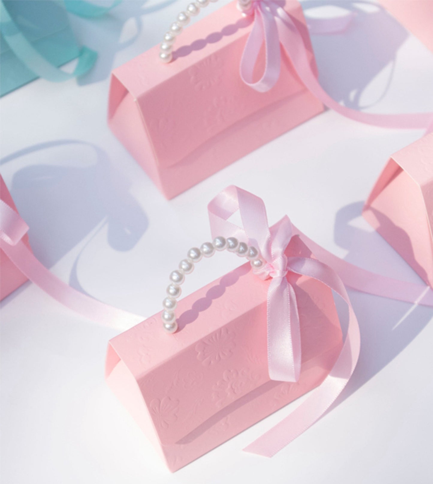 Handbag Shaped Pink Party Wedding Favors Box for Guest