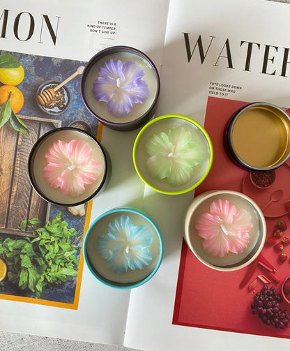 Custom Flower Tin Candle Gift For Wedding,Bridesmaid Gift Ideas,Bridal Shower Gift,Party Favors Tea Light Candle