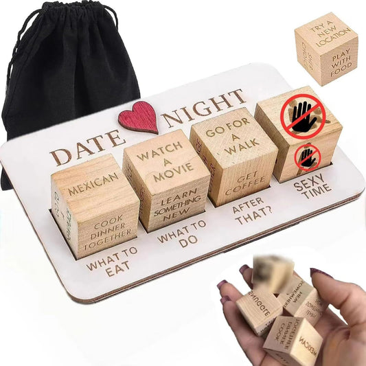 6pcs Cross-Border Hot-Selling Wooden Date Night Dice After Dark