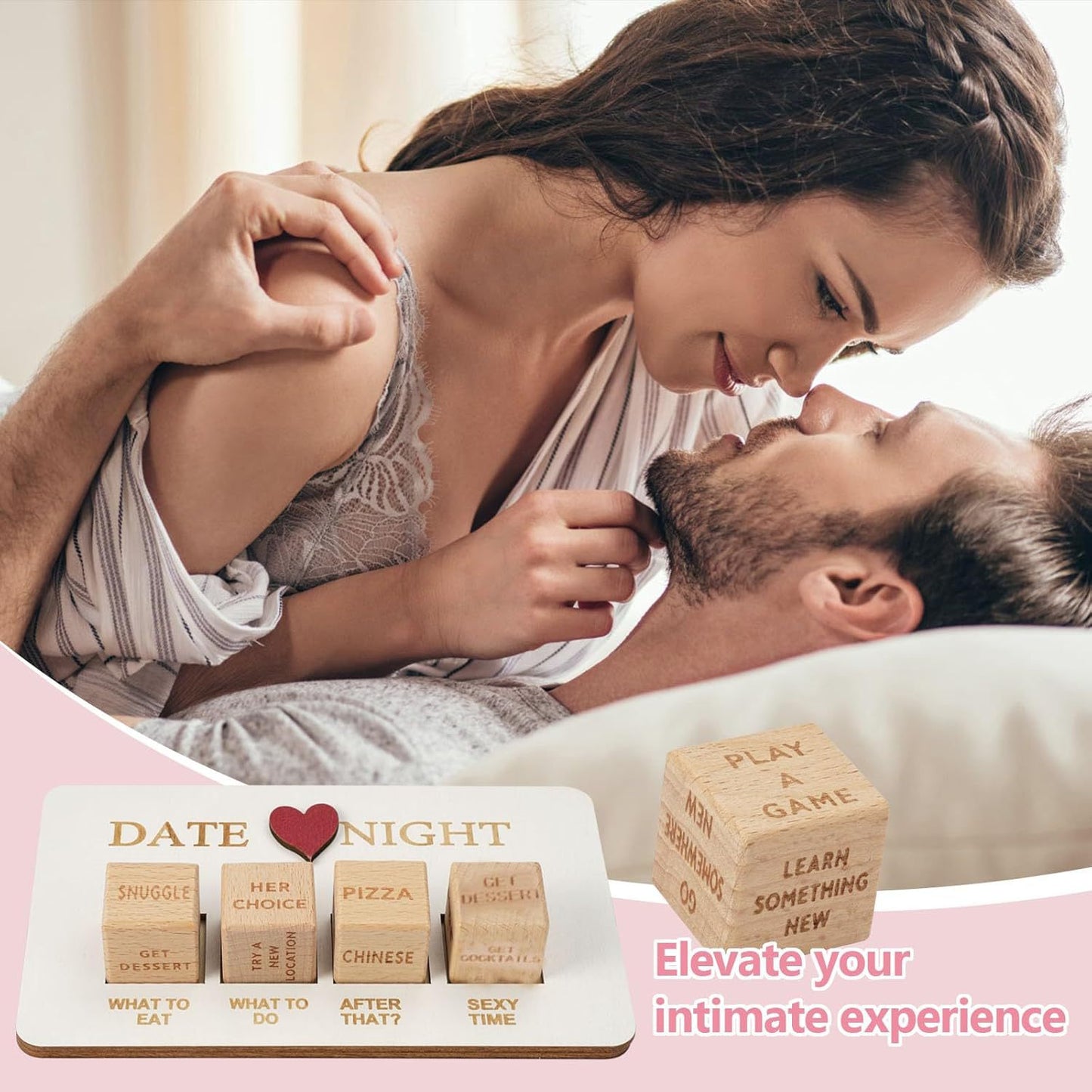 6pcs Cross-Border Hot-Selling Wooden Date Night Dice After Dark