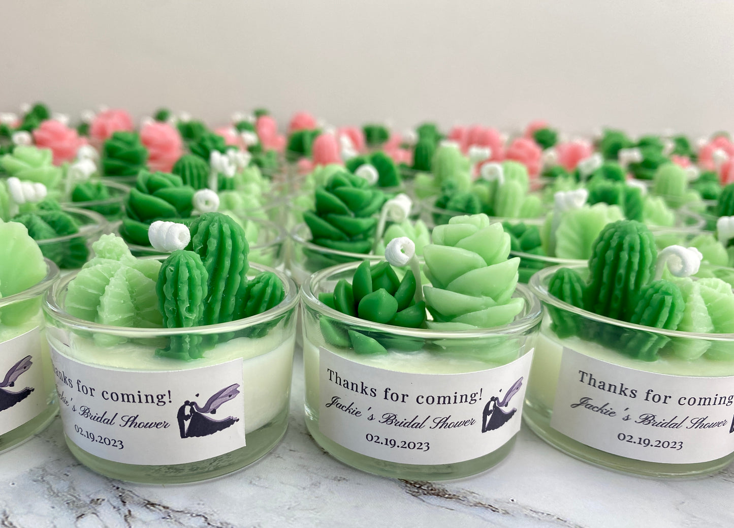 Bulk Succulent Candle Gift For Wedding/Surprise Gift Ideas for Her/Cactus Candle Gift for Guest/Party Favors