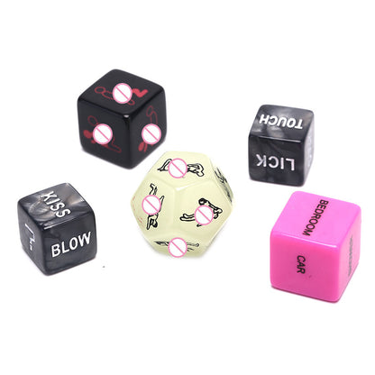 5pcs Love Sexy Erotic Adult Couple Game Dice Porno Adult Glow Sex Love Dice Sex Game