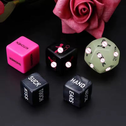 5pcs Love Sexy Erotic Adult Couple Game Dice Porno Adult Glow Sex Love Dice Sex Game