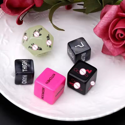 5pcs Love Sexy Erotic Adult Couple Game Dice Porno Adult Glow Sex Love Dice Sex Game