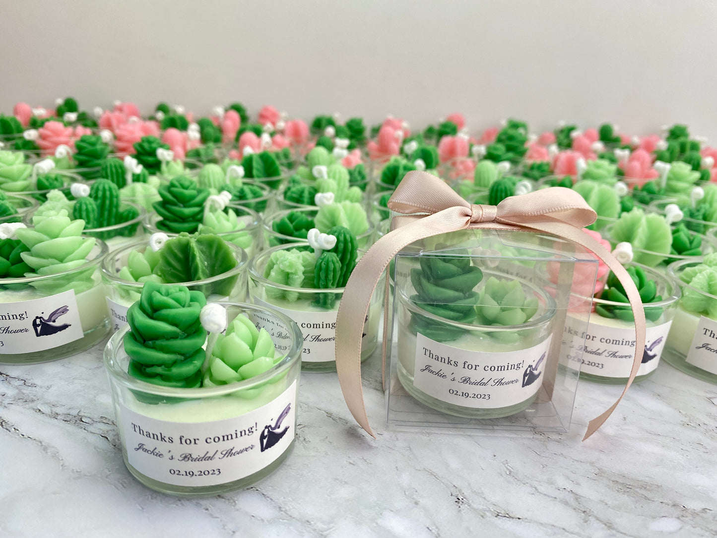 Bulk Succulent Candle Gift For Wedding/Surprise Gift Ideas for Her/Cactus Candle Gift for Guest/Party Favors