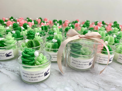 Bulk Succulent Candle Gift For Wedding/Surprise Gift Ideas for Her/Cactus Candle Gift for Guest/Party Favors