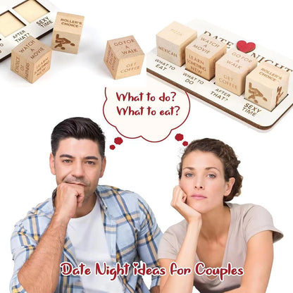 6pcs Cross-Border Hot-Selling Wooden Date Night Dice After Dark