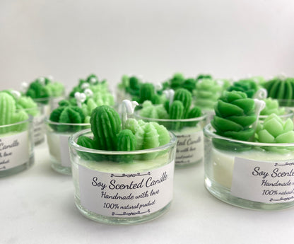 CUSTOMIZED Mini Succulent&Cactus Candle Gift