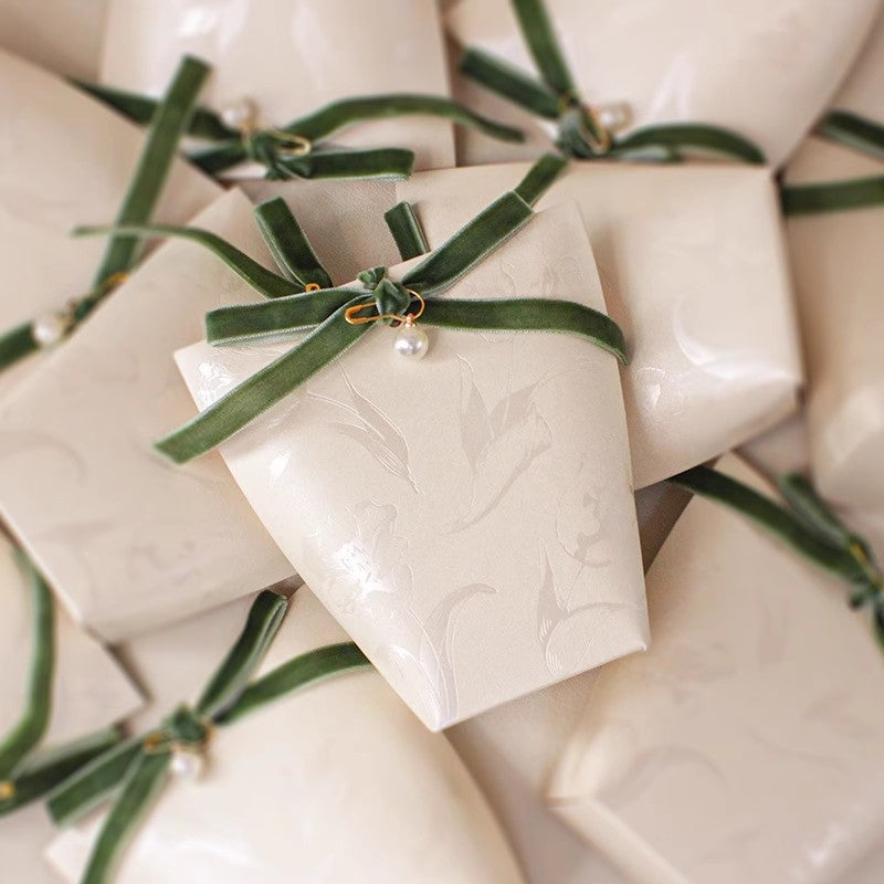 Wedding Party Favors Box with Ribbons and Beads