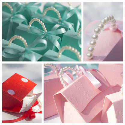 Handbag Shaped Pink Party Wedding Favors Box for Guest